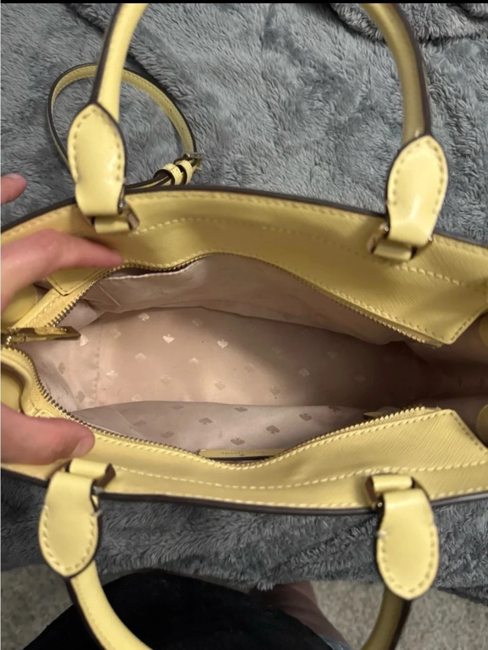 kate spade Lemon Yellow Leather Top-Handle Satchel with Crossbody Strap